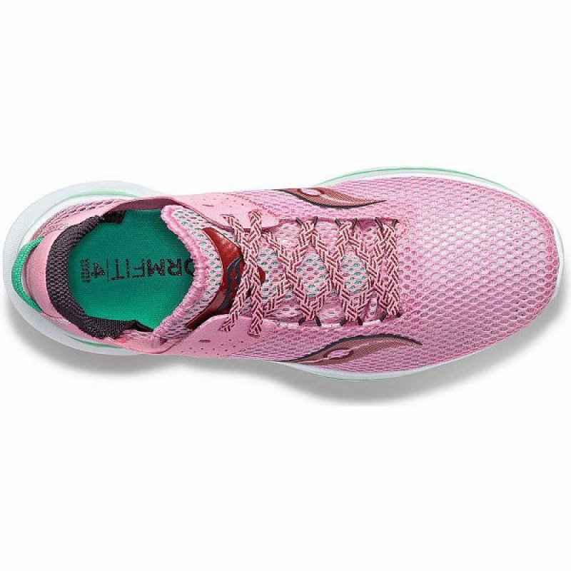 Women's Saucony Kinvara 14 Running Shoes Pink / Green | NXOKIZW-61