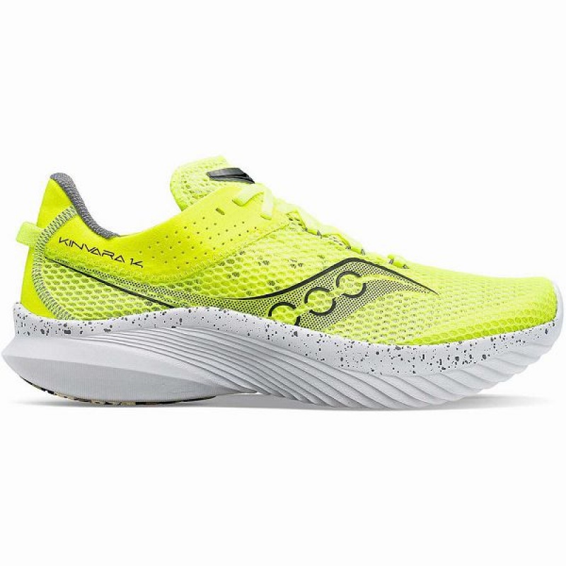 Women\'s Saucony Kinvara 14 Running Shoes Yellow / Black | CKMEAVT-86