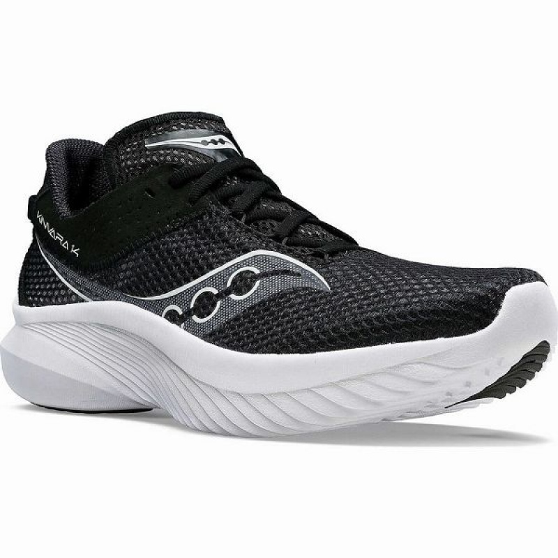 Women's Saucony Kinvara 14 Running Shoes Black / White | NVQKXTC-45