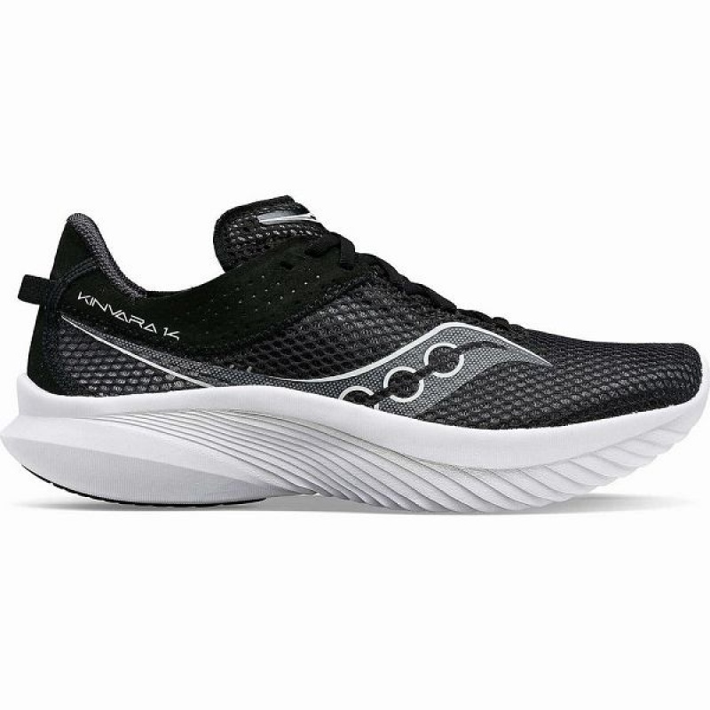 Women\'s Saucony Kinvara 14 Running Shoes Black / White | NVQKXTC-45