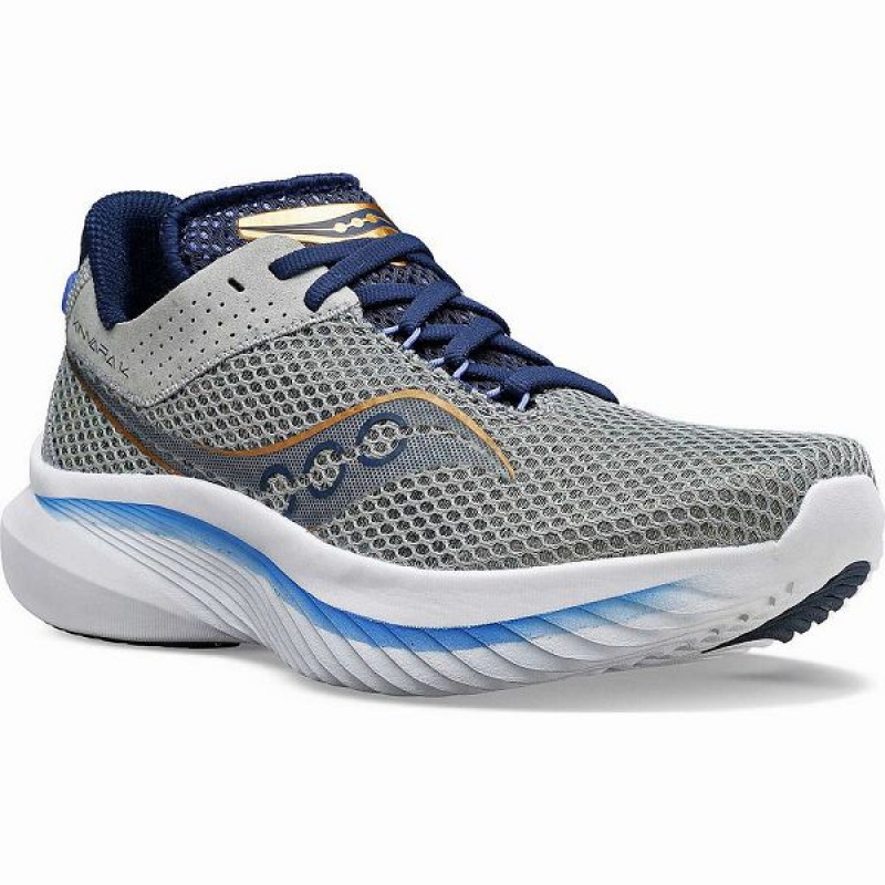 Women's Saucony Kinvara 14 Running Shoes Grey / Blue | RTLOXIQ-43