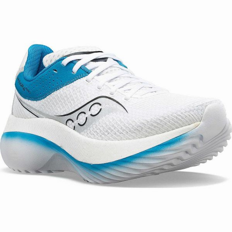 Women's Saucony Kinvara Pro Running Shoes White / Blue | GFDWKYV-64