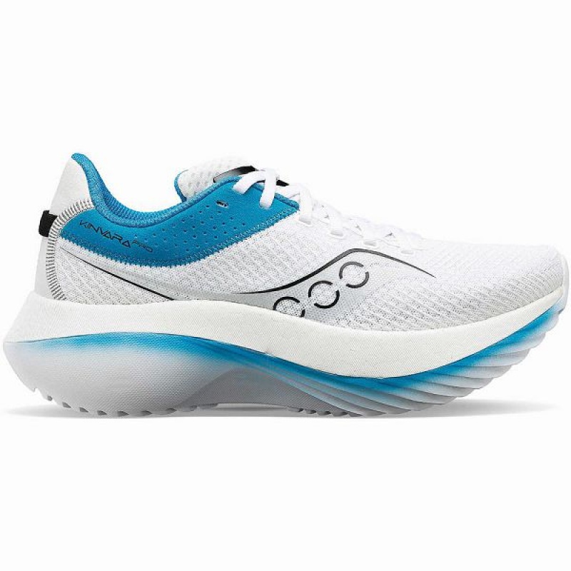 Women\'s Saucony Kinvara Pro Running Shoes White / Blue | GFDWKYV-64