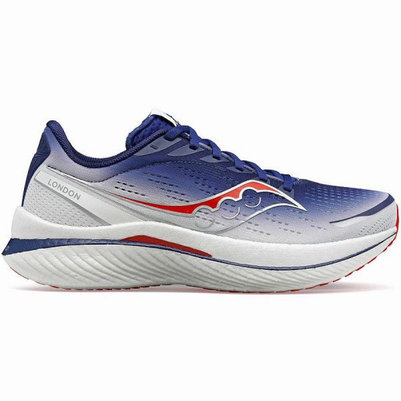 Women\'s Saucony London Endorphin Speed 3 Running Shoes Navy / White | XKHWYLZ-05