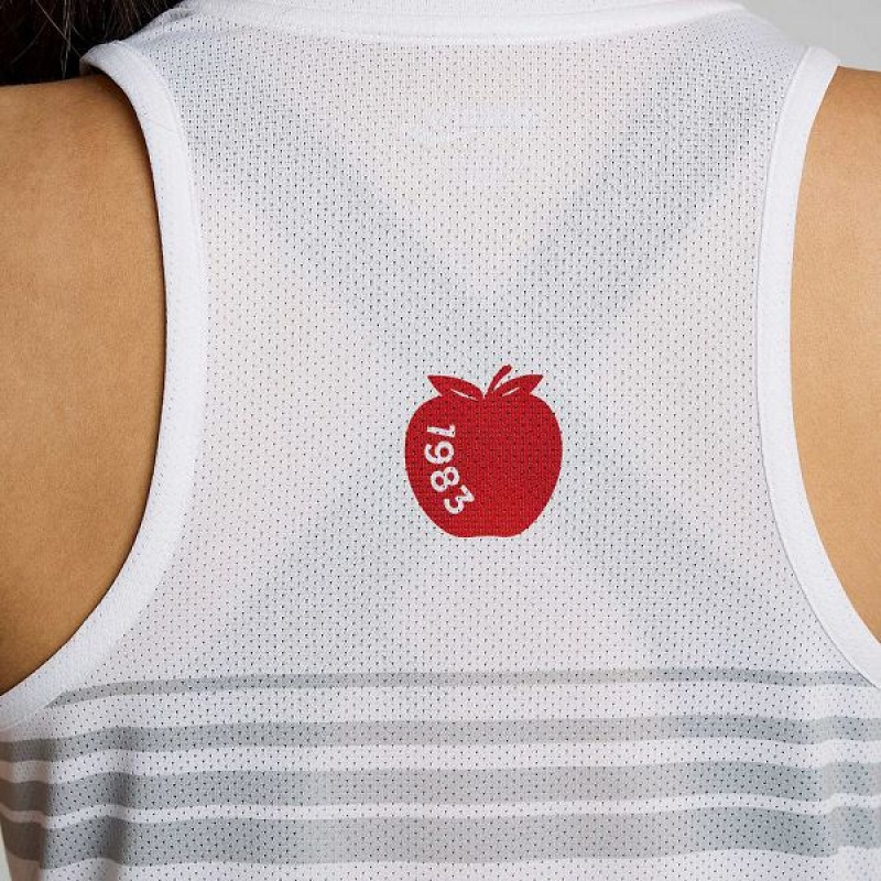 Women's Saucony New York Stopwatch Singlet Tank Top White | ZANEQLT-64