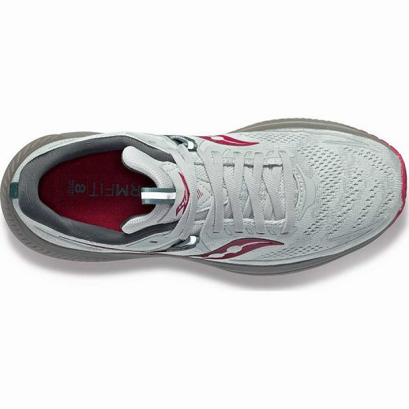 Women's Saucony Omni 21 Running Shoes Grey / Red | EVAYKHS-08