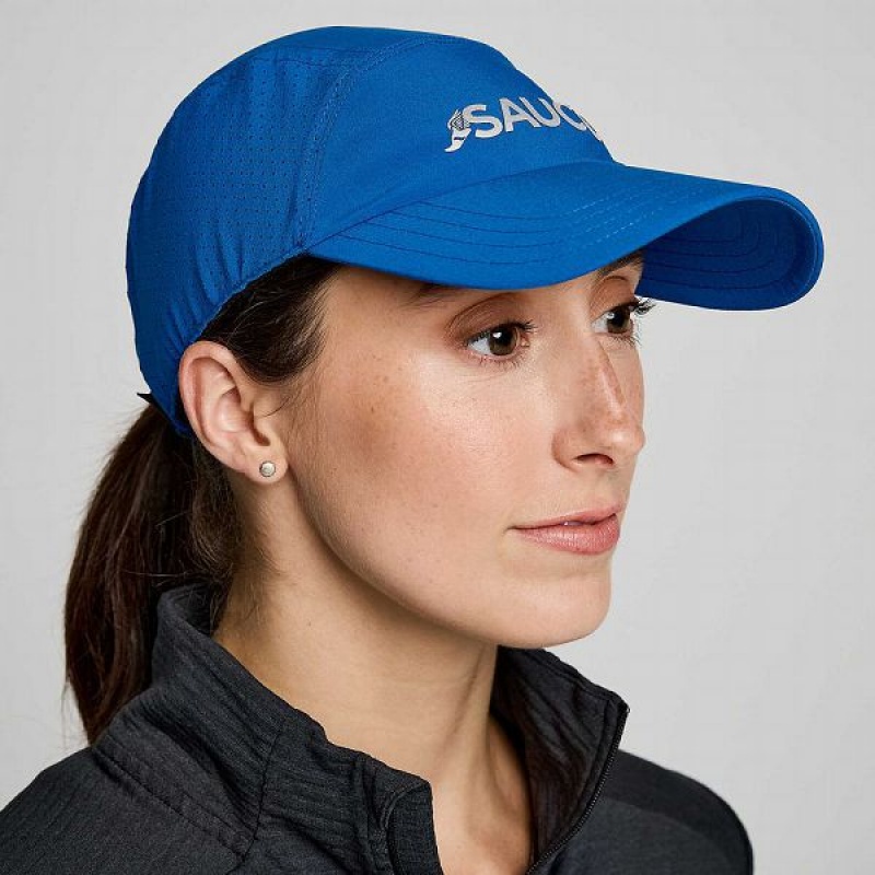 Women\'s Saucony Outpace Hats Blue | KTPOFJB-72