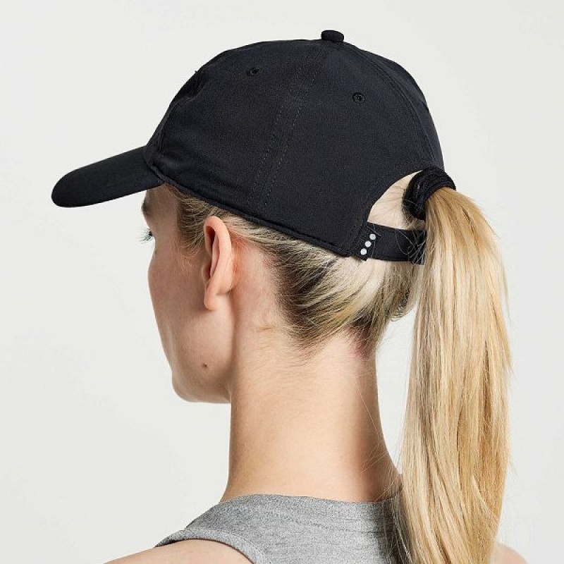 Women's Saucony Outpace Petite Hats Black | WVSBECL-41