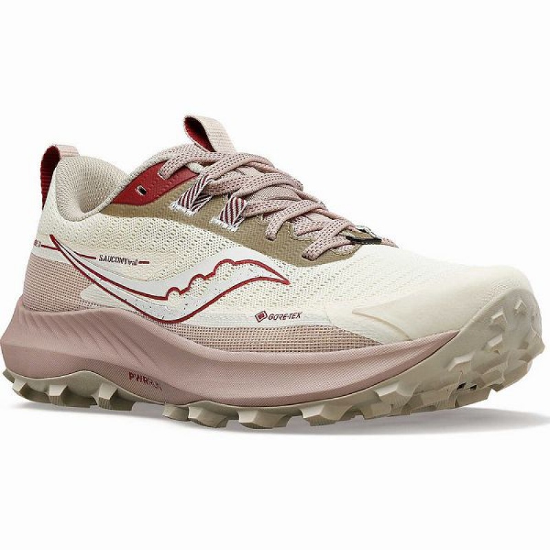 Women's Saucony Peregrine 13 GTX Trail Running Shoes Beige | TVGPNZQ-07