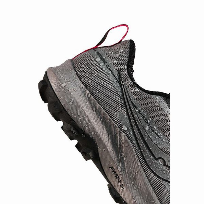 Women's Saucony Peregrine 13 GTX Trail Running Shoes Grey / Black | CQSUHKZ-54