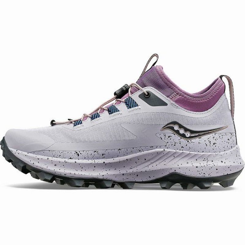 Women's Saucony Peregrine 13 ST Trail Running Shoes Purple / Grey | ASPBJIE-60