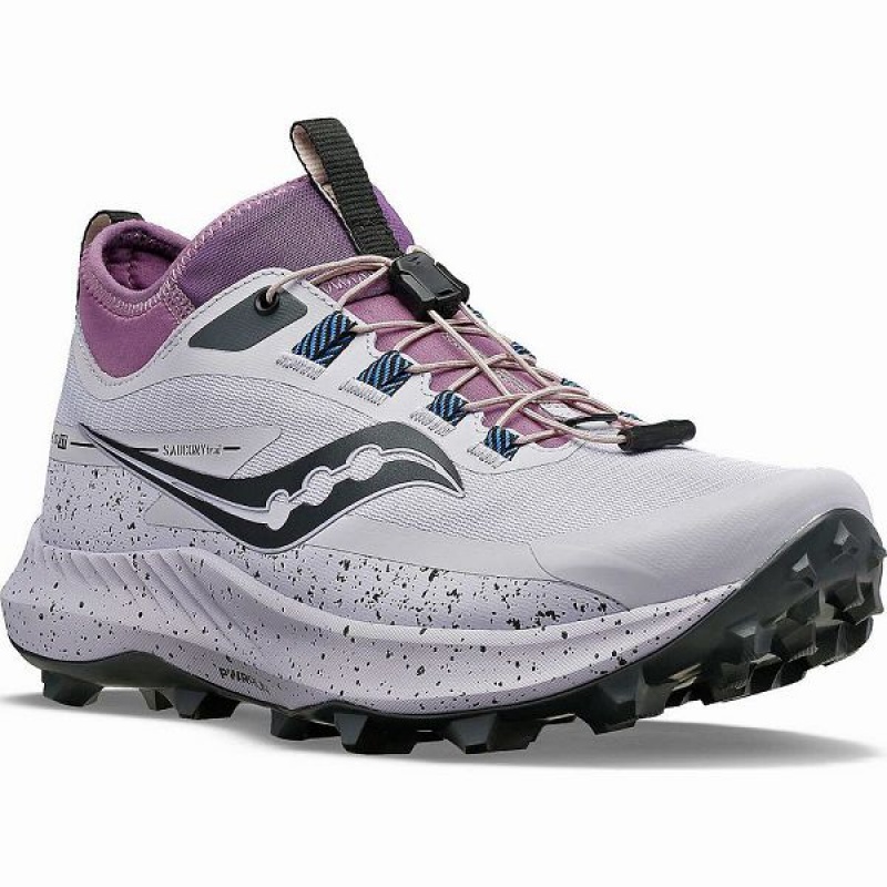 Women's Saucony Peregrine 13 ST Trail Running Shoes Purple / Grey | ASPBJIE-60