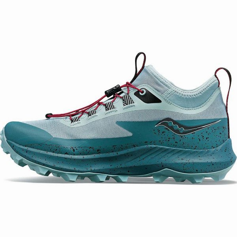 Women's Saucony Peregrine 13 ST Trail Running Shoes Turquoise / Blue | QCRYIEB-59