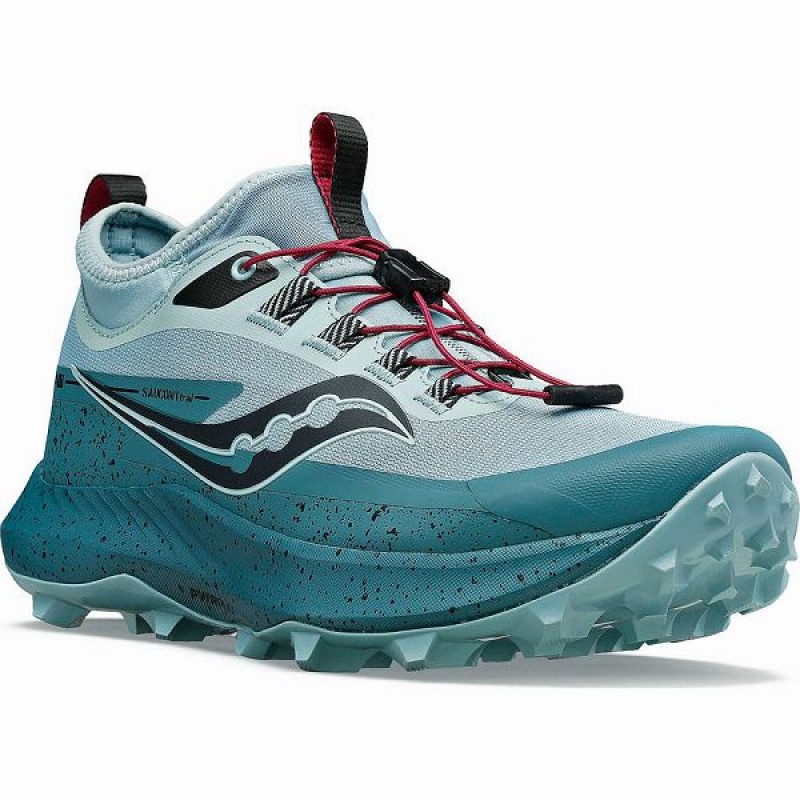 Women's Saucony Peregrine 13 ST Trail Running Shoes Turquoise / Blue | QCRYIEB-59