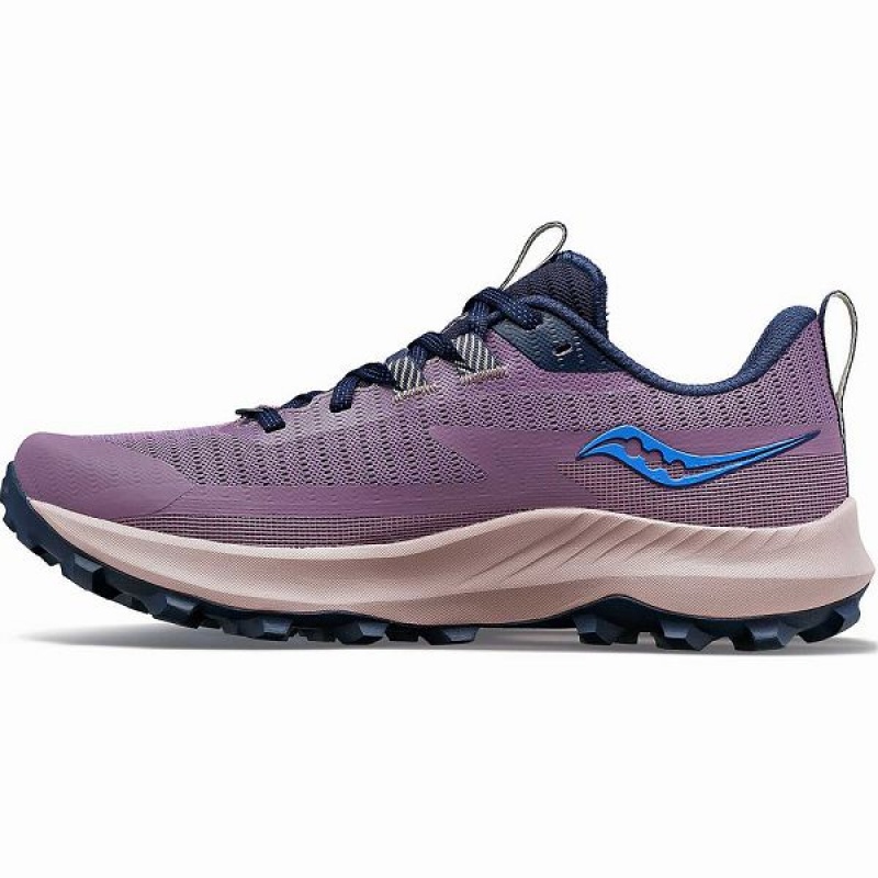 Women's Saucony Peregrine 13 Trail Running Shoes Purple / Navy | ZTDGIHU-19