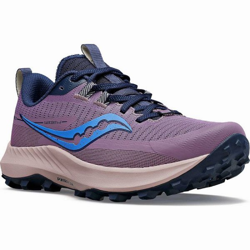 Women's Saucony Peregrine 13 Trail Running Shoes Purple / Navy | ZTDGIHU-19