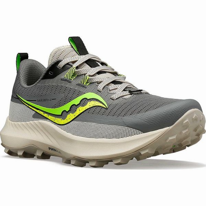 Women's Saucony Peregrine 13 Trail Running Shoes Grey / Green | TWHLKPU-14