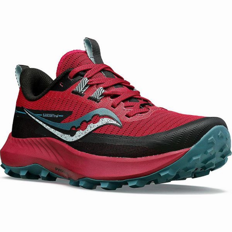 Women's Saucony Peregrine 13 Trail Running Shoes Red / Turquoise | LYSUMZE-93