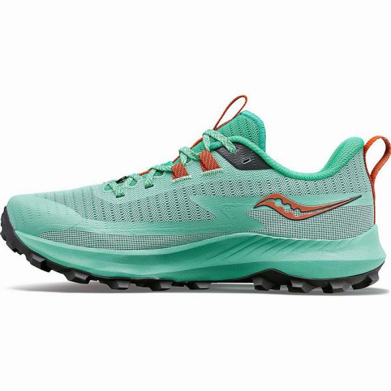 Women's Saucony Peregrine 13 Trail Running Shoes Turquoise / Orange | VBRWPEX-71