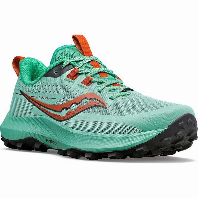 Women's Saucony Peregrine 13 Trail Running Shoes Turquoise / Orange | VBRWPEX-71