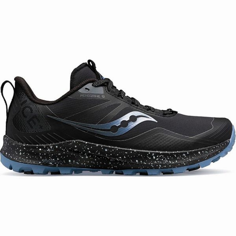 Women\'s Saucony Peregrine ICE+ 3 Running Shoes Black | XSBLUZE-01