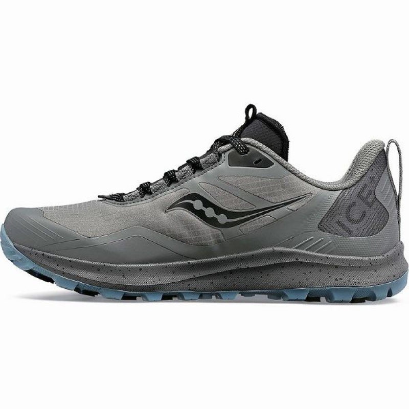 Women's Saucony Peregrine ICE+ 3 Running Shoes Grey / Black | BYFTMXP-60