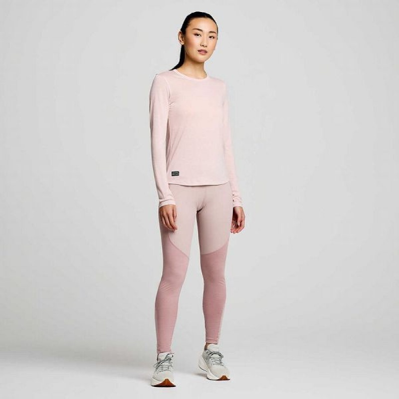 Women's Saucony Peregrine Merino Long Sleeve T Shirts Smoke Heather | OBESMAD-34