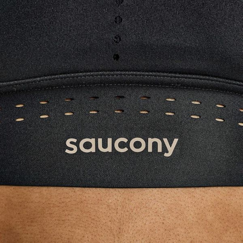 Women's Saucony Pinnacle Bra Top Bras Black | CBJSOWY-13