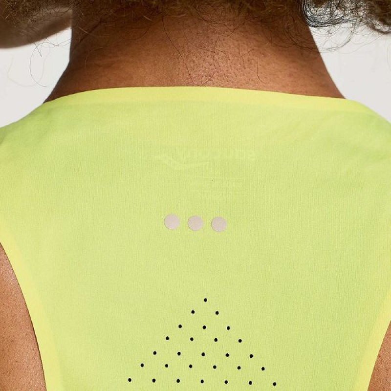 Women's Saucony Pinnacle Tank Tank Top Yellow | QCHTAMU-78