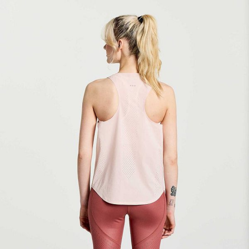 Women's Saucony Pinnacle Tank Top Rose | WDLXSVR-05