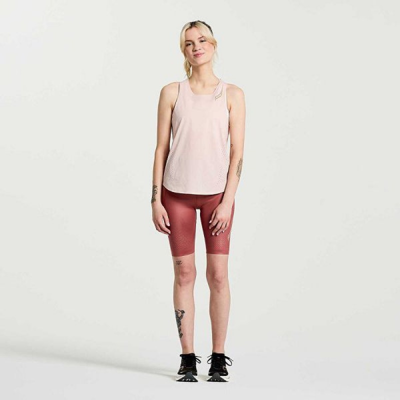 Women's Saucony Pinnacle Tank Top Rose | WDLXSVR-05