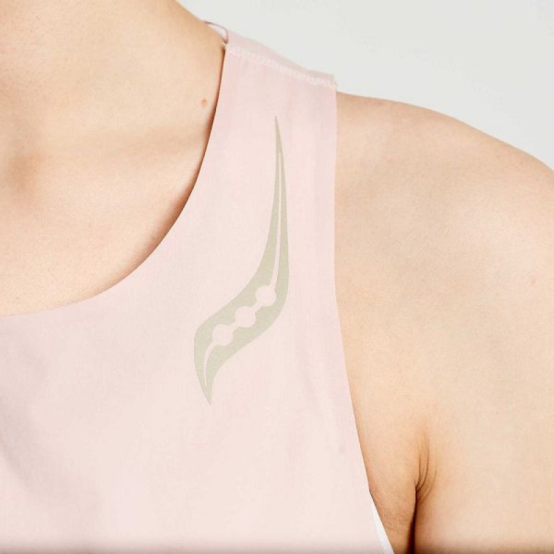 Women's Saucony Pinnacle Tank Top Rose | WDLXSVR-05