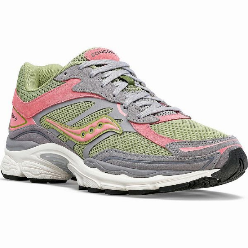 Women's Saucony ProGrid Omni 9 Premium Sneakers Grey / Green | LYARXKE-76