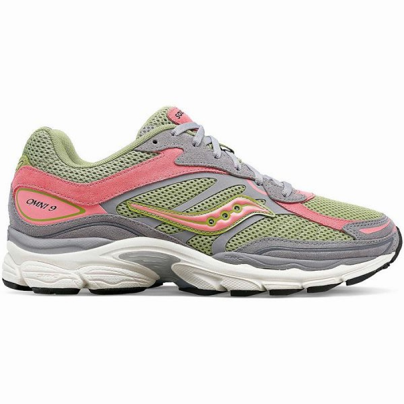 Women\'s Saucony ProGrid Omni 9 Premium Sneakers Grey / Green | LYARXKE-76