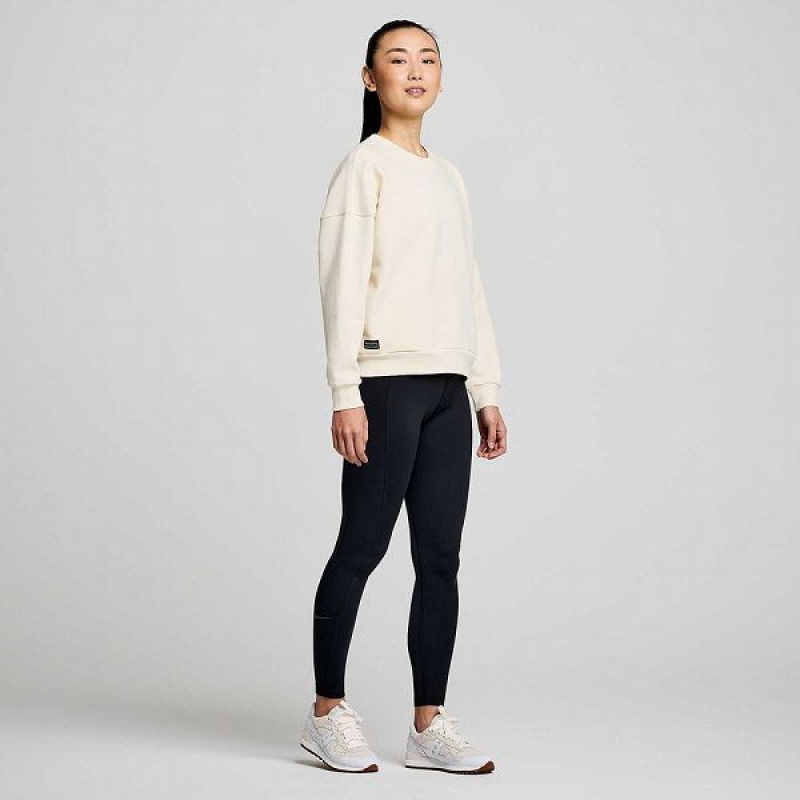 Women's Saucony Recovery Crew Sweatshirt Beige | SNAMULO-15