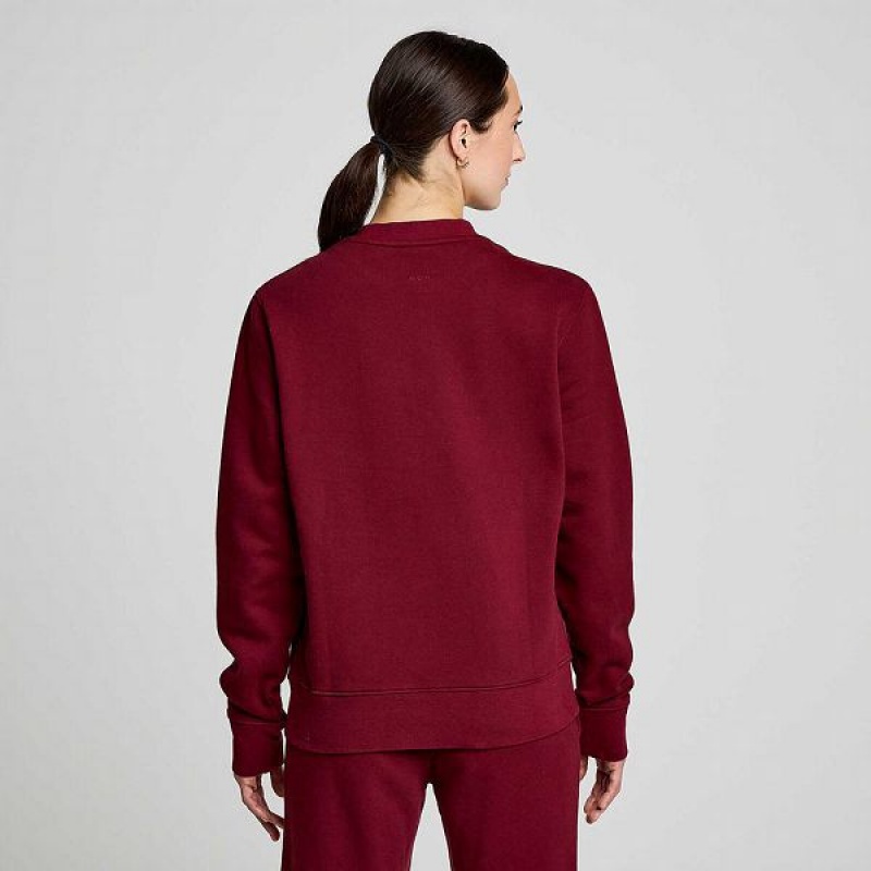 Women's Saucony Recovery Crew Sweatshirt Red | GLACPTK-89