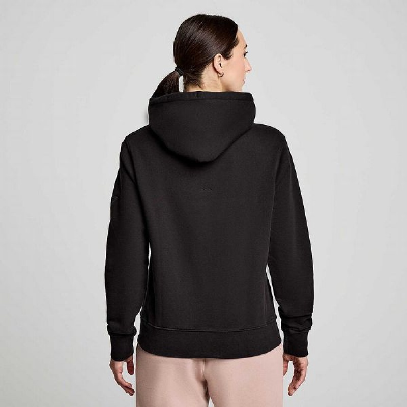 Women's Saucony Recovery Hoody Hoodie Black | KLEMIWR-28