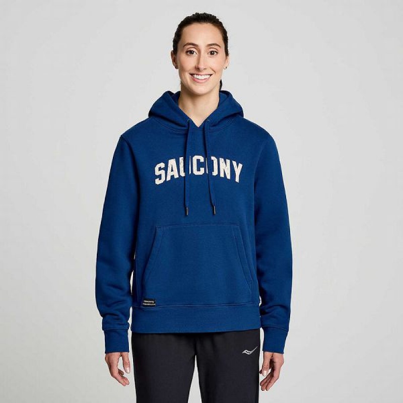 Women's Saucony Recovery Hoody Hoodie Indigo | SKQURWI-39