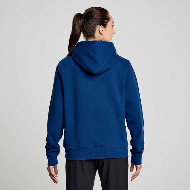 Women's Saucony Recovery Hoody Hoodie Indigo | SKQURWI-39