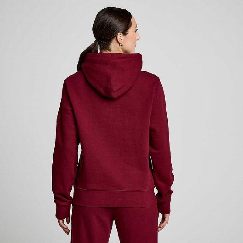 Women's Saucony Recovery Hoody Hoodie Red | STQPFNW-81