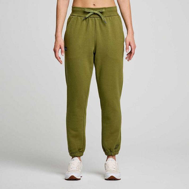 Women\'s Saucony Recovery Sweatpants Khaki | QRLHMVC-31