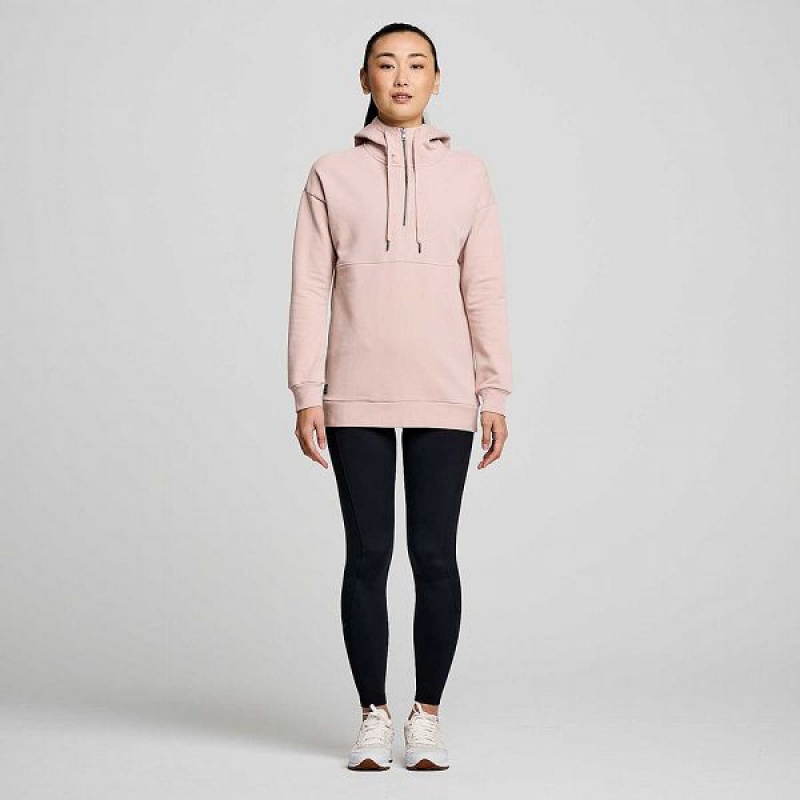 Women's Saucony Recovery Zip Tunic Hoodie Smoke Graphic | NWQYCFO-12