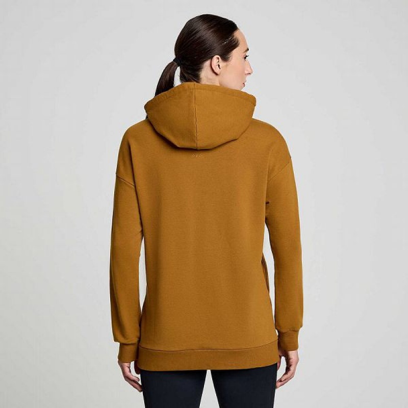 Women's Saucony Recovery Zip Tunic Hoodie Brown | QFWNXCG-73