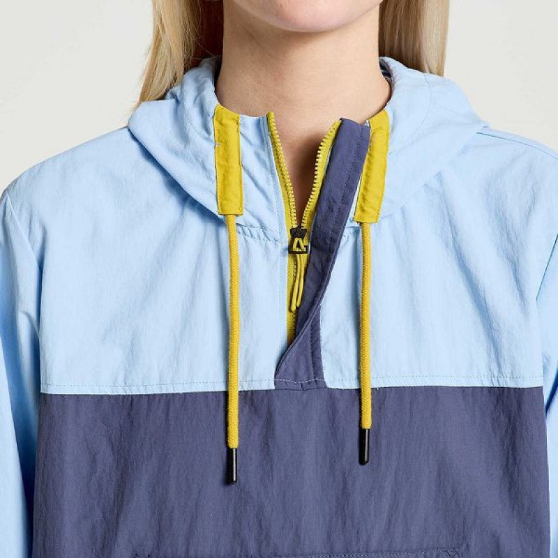 Women's Saucony Rested Anorak Tops Blue | DYAXOUC-49