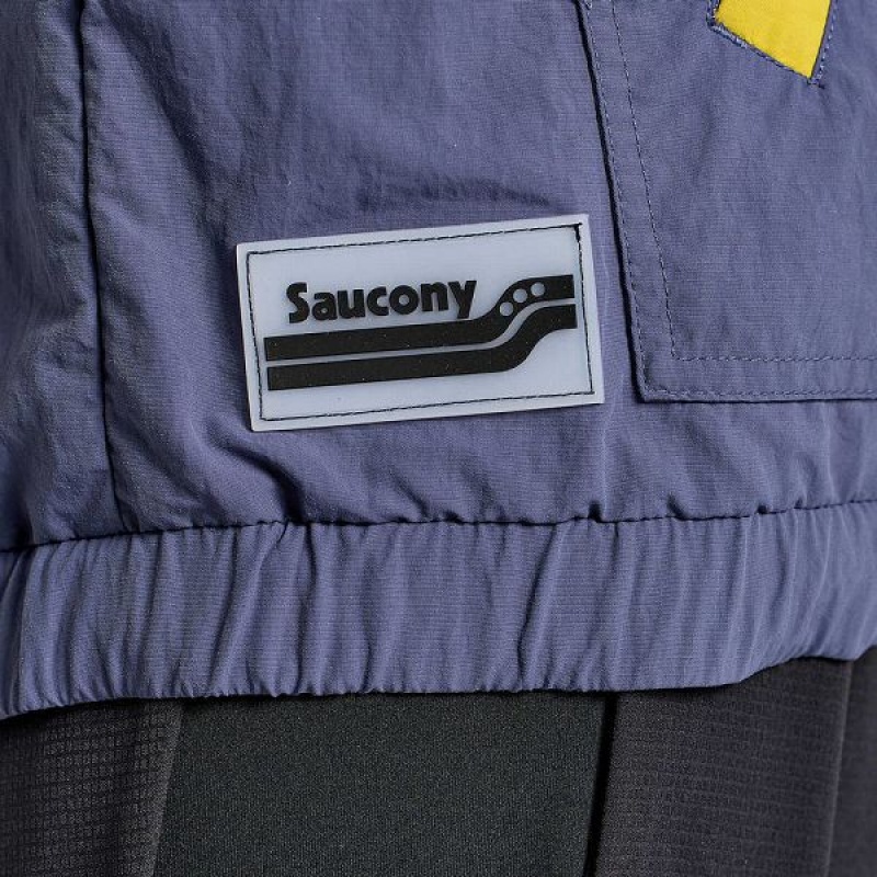 Women's Saucony Rested Anorak Tops Blue | DYAXOUC-49