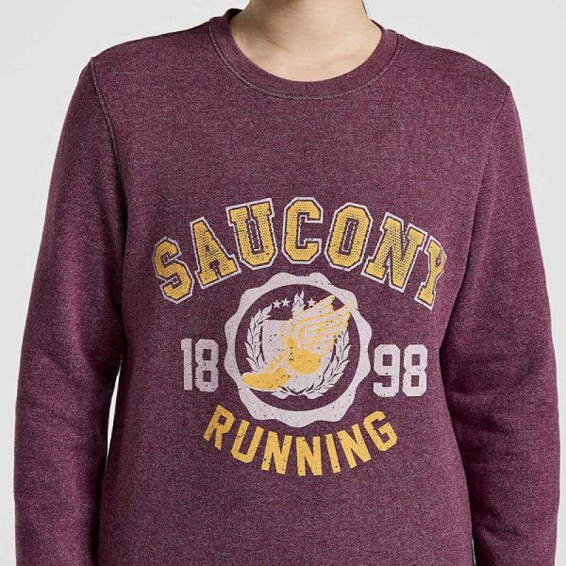 Women's Saucony Rested Crewneck Sweatshirt Grey | QKDXPTI-52