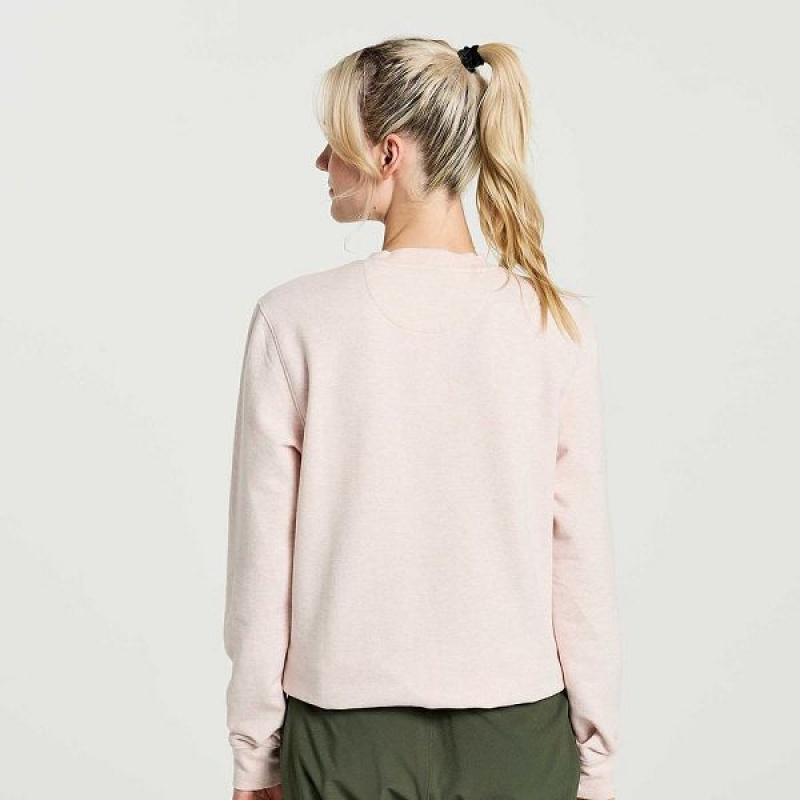 Women's Saucony Rested Crewneck Sweatshirt Rose | FKVBZGJ-70