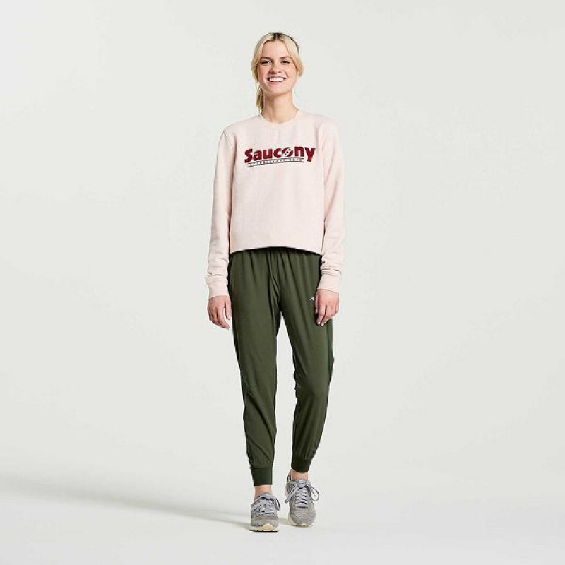 Women's Saucony Rested Crewneck Sweatshirt Rose | FKVBZGJ-70