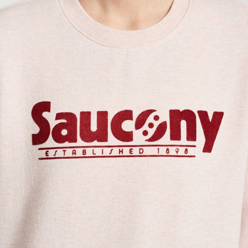 Women's Saucony Rested Crewneck Sweatshirt Rose | FKVBZGJ-70