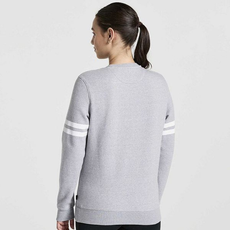 Women's Saucony Rested Crewneck Sweatshirt Light Grey | OPKMSET-40